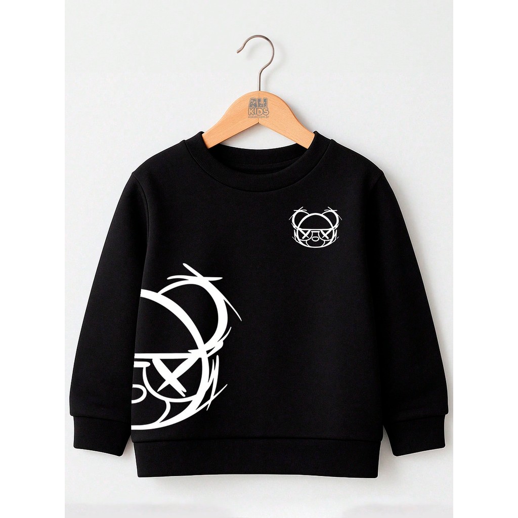 Blusa de Moletom Outono Inverno Juvenil e Infantil Urso Estiloso Bear do 4 ao 16 P/Frio