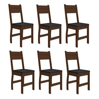 Kit 6 Cadeiras de Jantar MDF Milano Amêndoa/Preto em Oferta na Shopee