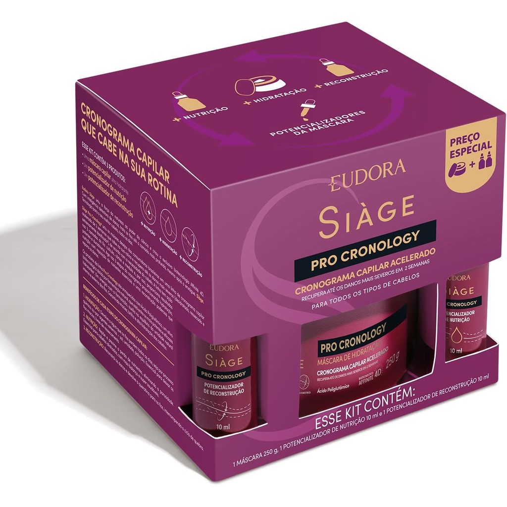 Eudora Siàge Pro Cronology Kit Cronograma Capilar Acelerado