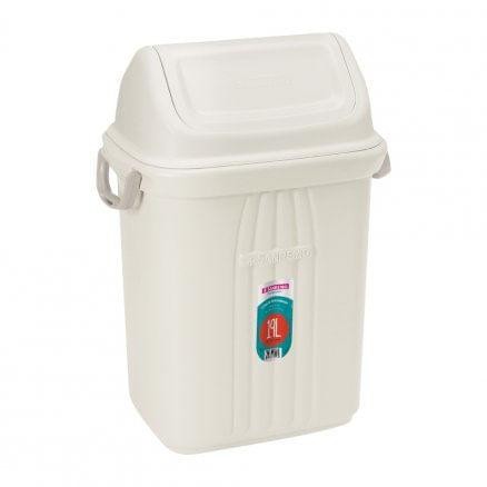 Lixeira Basculante Bege Plástica 19L Sanremo Casablanca - Home & Living