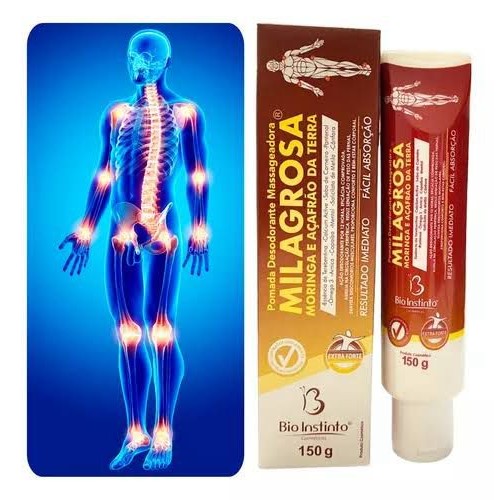 POMADA DESODORANTE MASSAGEADORA MORINGA E AÇAFRÃO DA TERRA 1077-A