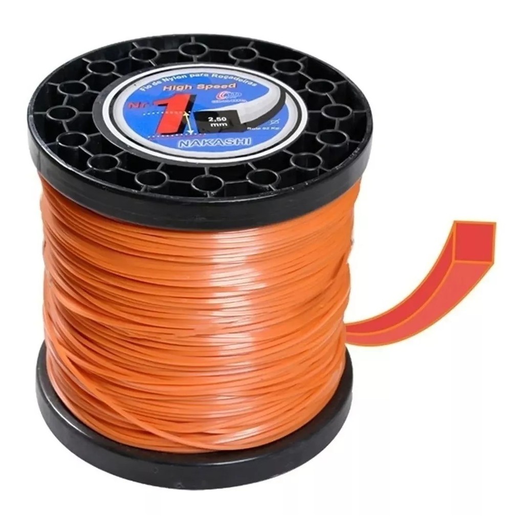 Fio para roçadeira nylon 3mm quadrado 1kg 113m kala