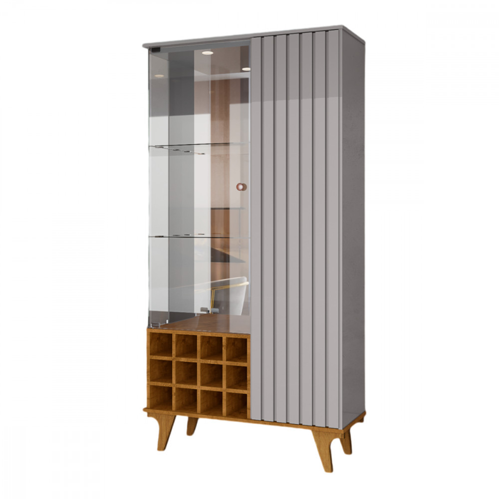 Cristaleira de 2 Portas Elba Off White com Naturalle Bechara em Oferta na Shopee