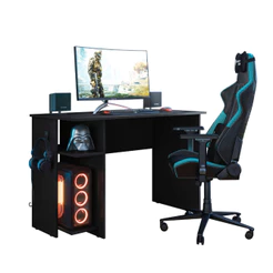 Escrivaninha para Escritório ou Gamer Preto Fosco Qmovi