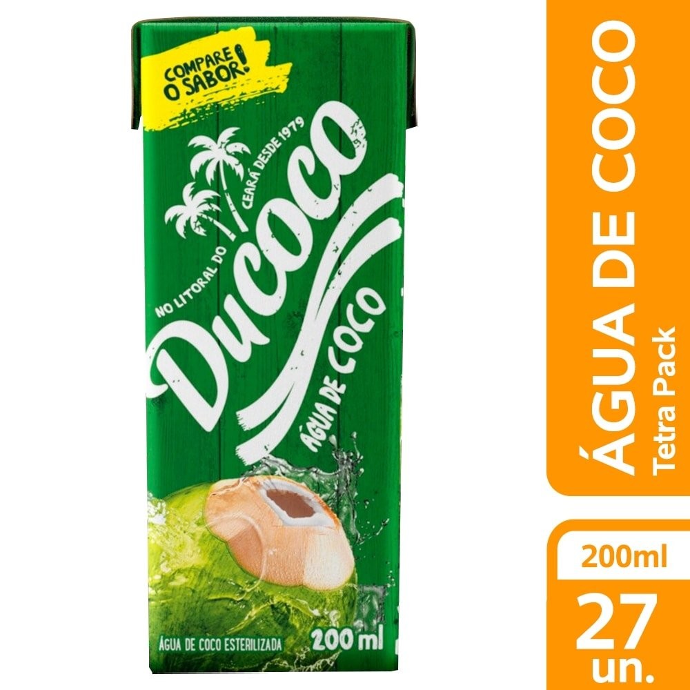 Água De Coco 200ml Ducoco Tetra Pak - Embalagem com 27 Unidades