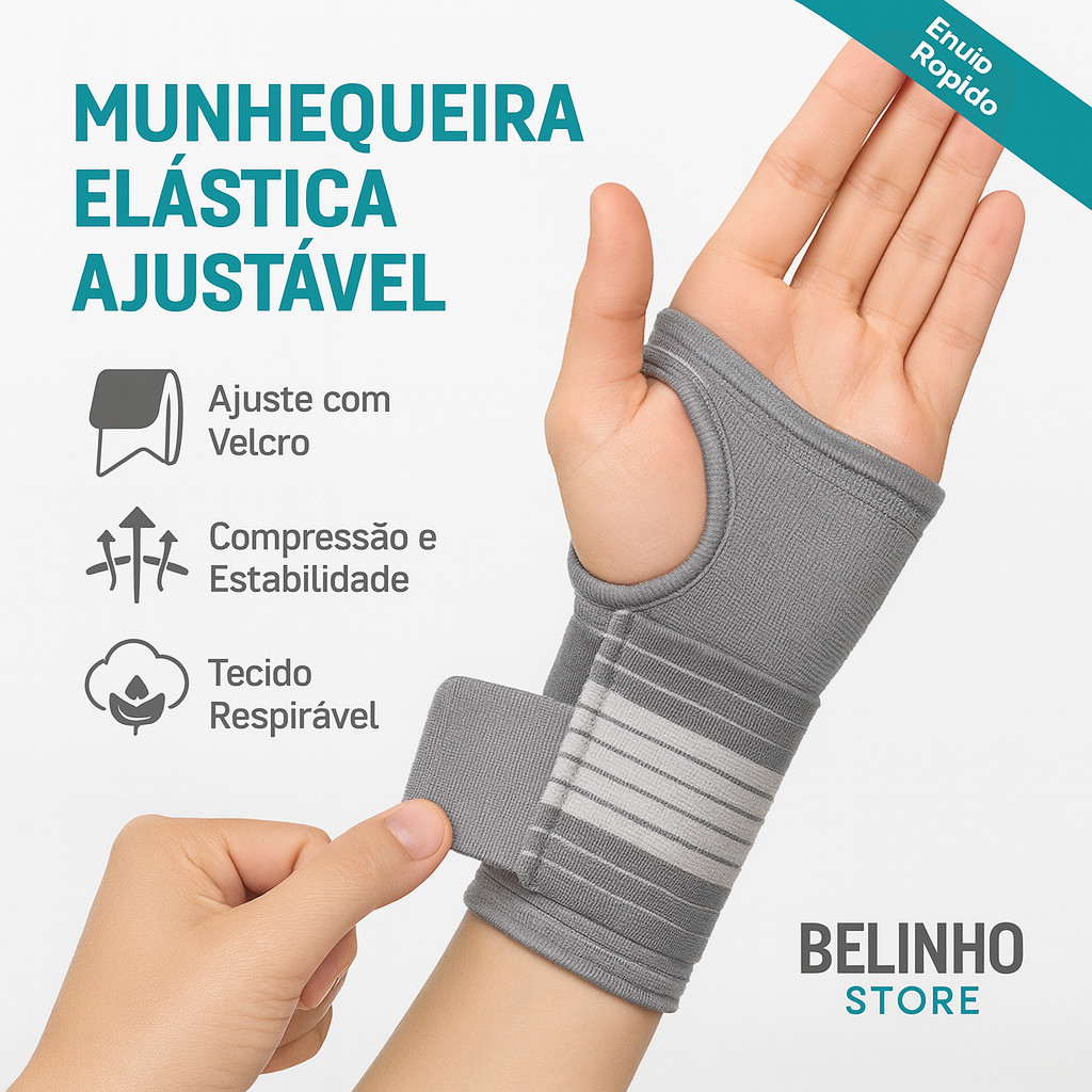 Munhequeira Bilateral Ortopédica Ajustável Pulso Compressão Tendinite Punho LER Contusão Comprimir em Oferta na Shopee