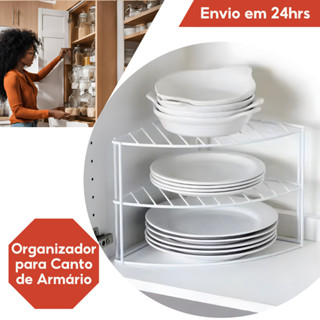 Organizador Prateleira Divisória de Armário Cozinha Organizador de Armário Aramado