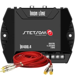 Módulo Stetsom IR400.4 400 Watts Rms + Cabo RCA Blindado 5 Metros Série 400 PRO