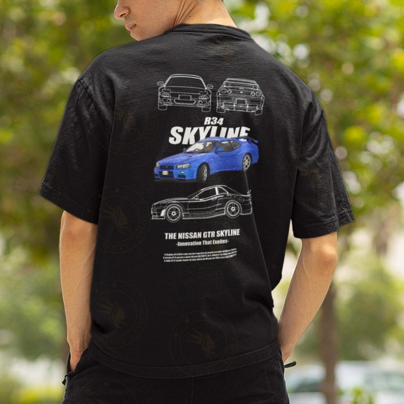 Camiseta Unissex Oversized Plus Size Feminina Masculina Básica Skyline Brian Carro Esportivo Algodão Streetwear