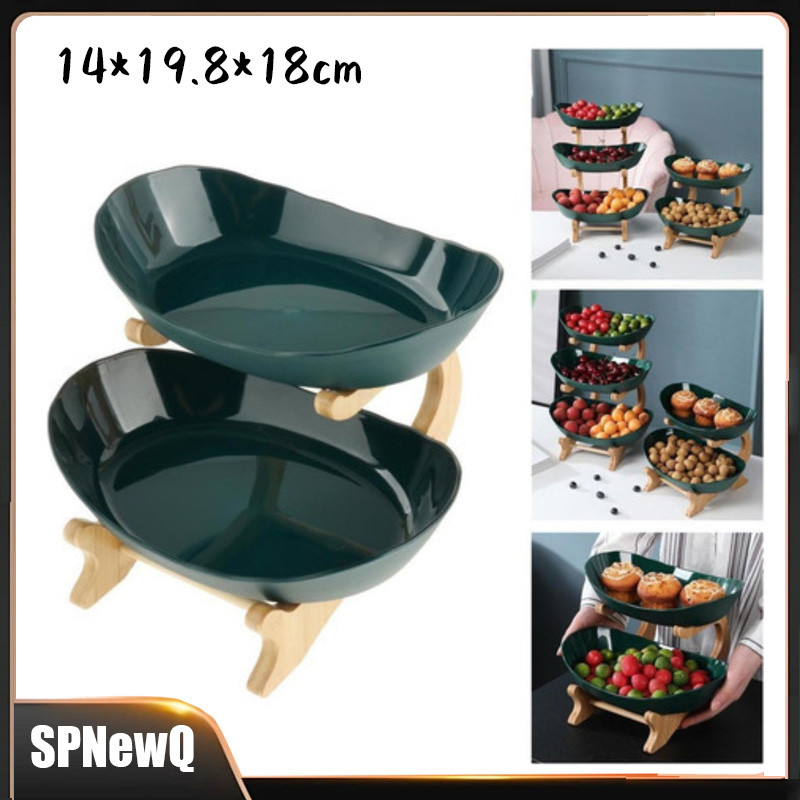 Prato De Frutas Elegante Em Camadas Com Suporte Novo Bandeja De Cerâmica