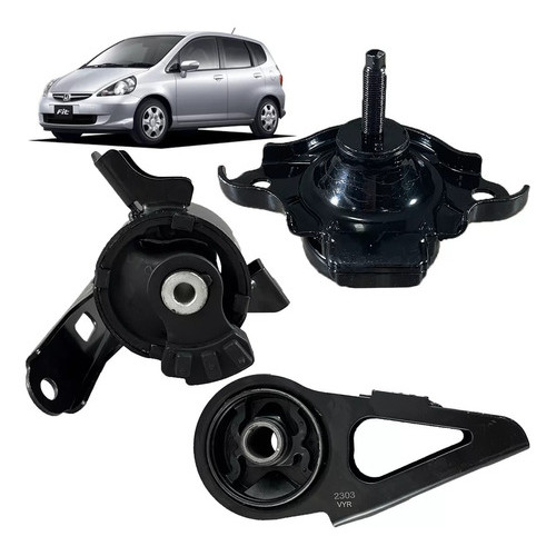 Jogo 4 Coxim Motor Cambio Honda Fit 2003 A 2008 Automatico