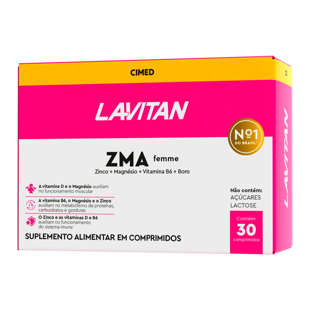 Lavitan Femme ZMA Zinco Magnésio Vitamina B6 Boro 30 comprimidos antigo Lavitan em Oferta na Shopee