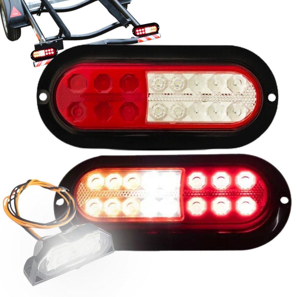Kit Lanterna De Led Com Ré + Placa Carretinha Carreta Bivolt em Oferta na Shopee