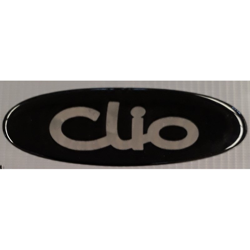 Par de Emblemas Adesivo Clio Poliéster Cromado Resinado PU