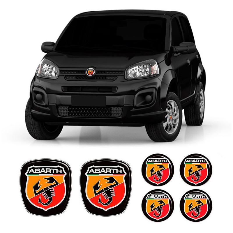 Kit 6 Adesivos Emblemas Abarth Fiat Novo Uno 2011 Ate 2021 em Oferta na Shopee