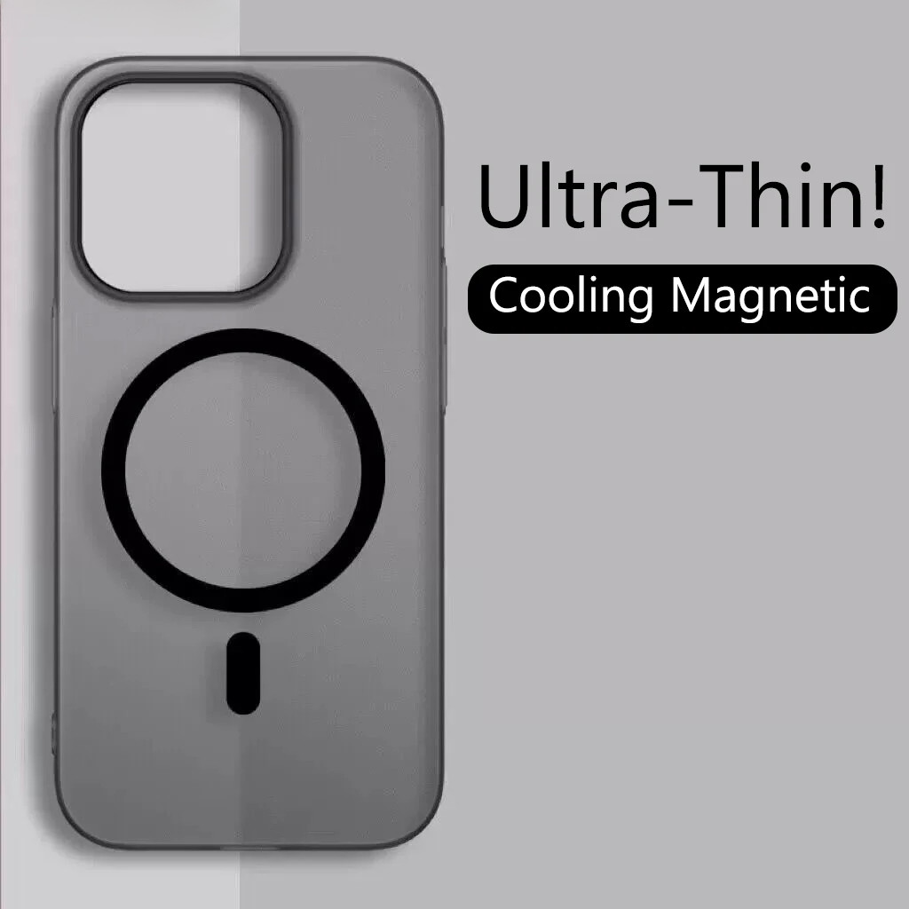 Fosco Ultra-Fino Para Magsafe Caso iPhone 16 15 14 13 12 11 Pro Max Plus Carregador Magnético Sem Fio Duro PC Translúcid