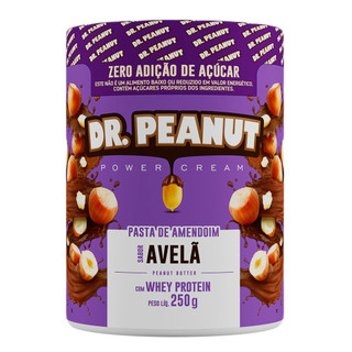 Pasta de Amendoim Dr. Peanut Sabor Avelã com Whey Protein 250g em Oferta na Shopee