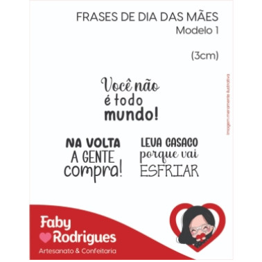 Carimbo em Acrílicos - Kit Frases dia das Mães 1 - CD