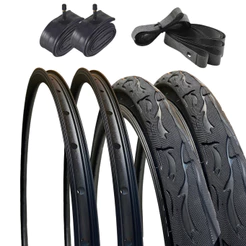 Kit Par Aro 29 Pneu Tipo Flame 29x2.125+Aros+Câmaras+Fitas