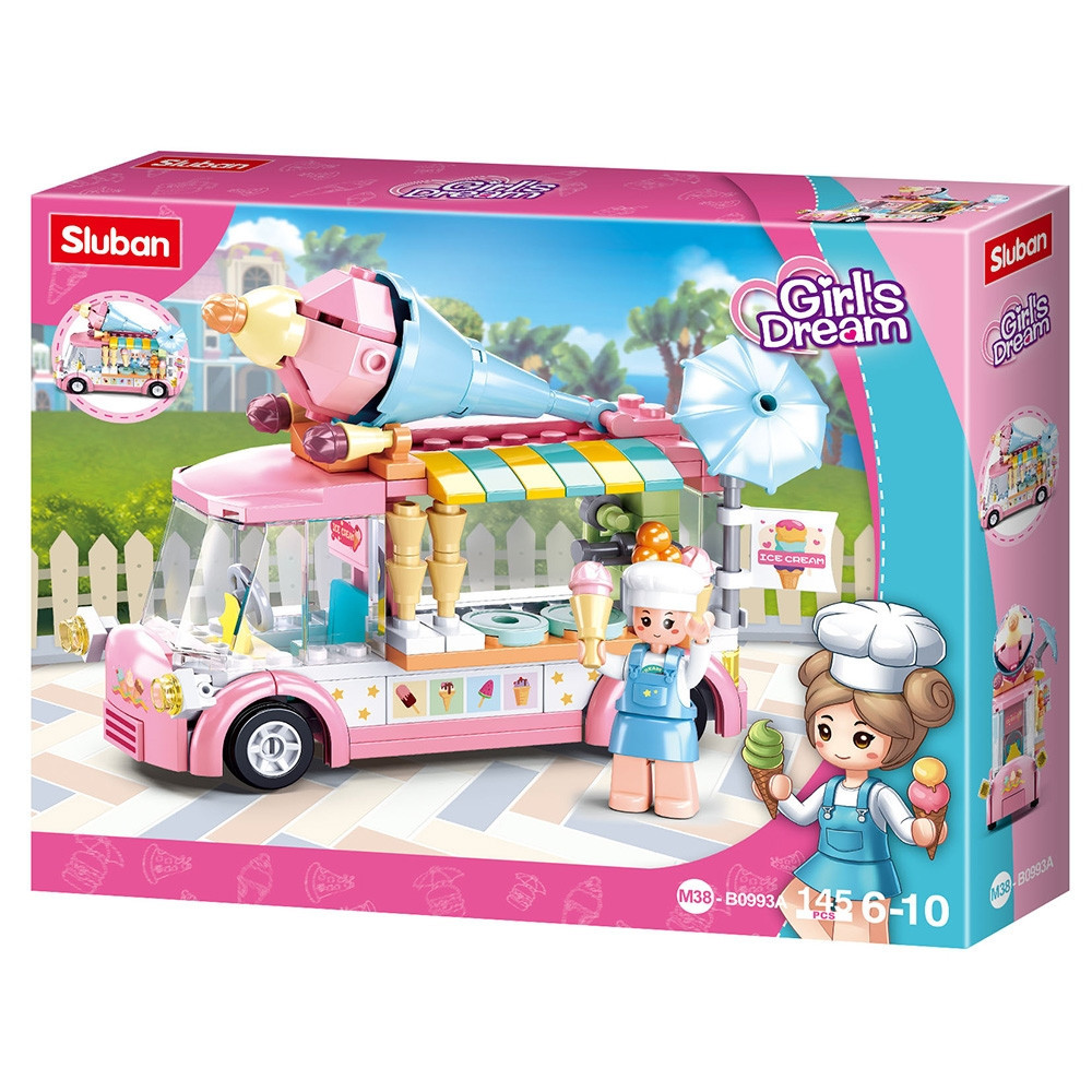 Blocos de Montar Carrinho de Sorvete Cubic 145 Peças Multikids - BR2279 em Oferta na Shopee