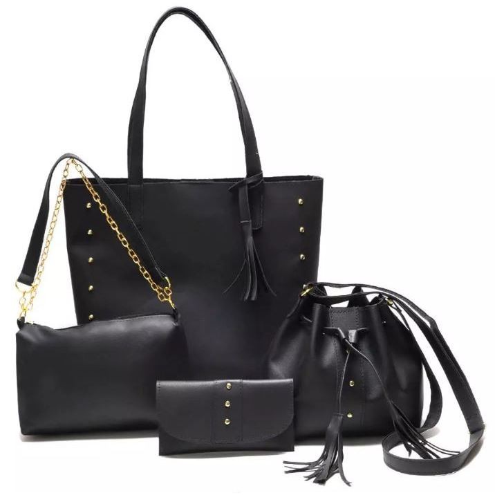 Kit 4 Bolsa Feminina Sacola Carteira Feminina Ombro Tiracolo Bolsas Femininas Meninas Carteira Bolsas Transversal