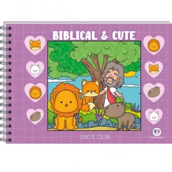 Livro Capa Dura Biblical and Cute Violet Para Colorir