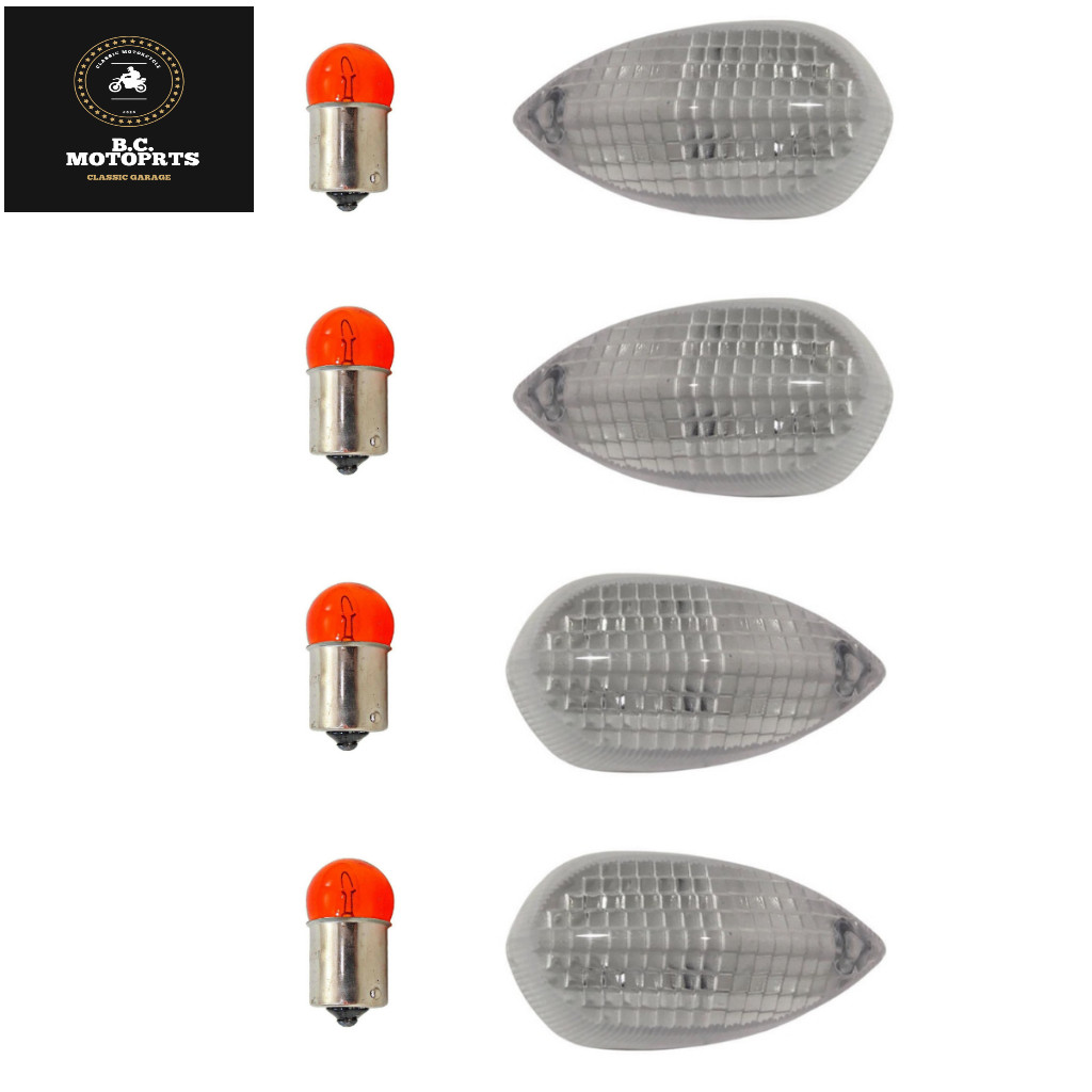 4 Lentes Pisca Seta Cristal Yamaha YBR Factor 125 150 CROSSER FAZER + Lâmpadas Laranja em Oferta na Shopee