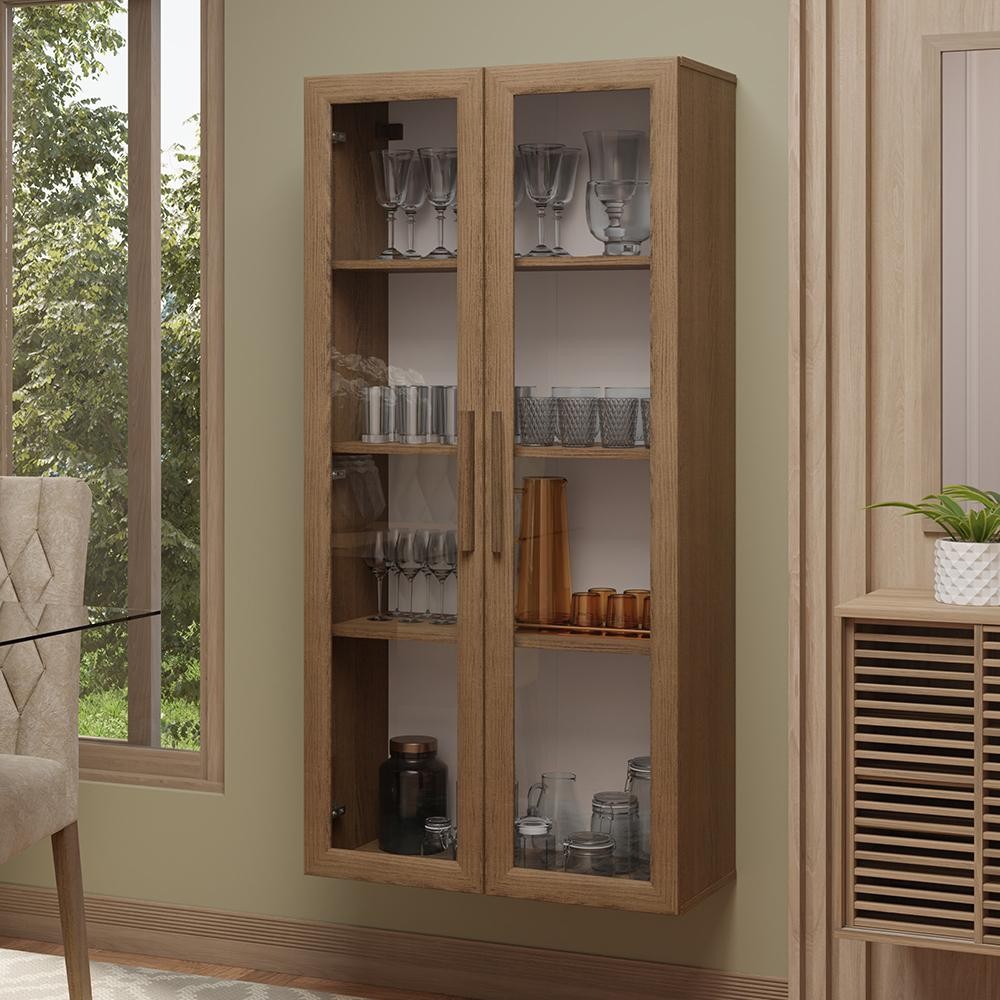 Cristaleira Suspensa 70 cm 2 Portas de Vidro Madesa - Home & Living