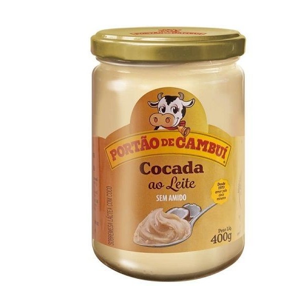 DOCE PORTÃO DE CAMBUÍ POTE 400G COCADA AO LEITE