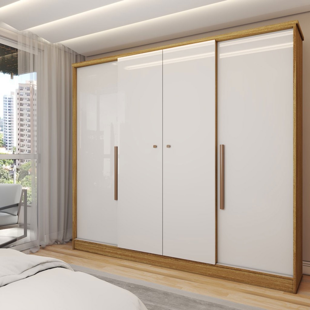 Guarda-Roupa Solteiro Adam 4 Portas 2 Gavetas - Panorama Móveis - Home & Living