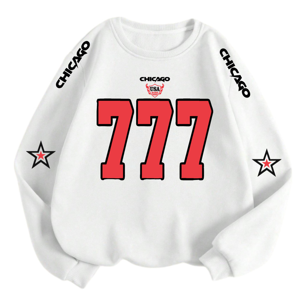 Moletom Gola Redonda Masculino Jersey Chicago 777 Cod 484