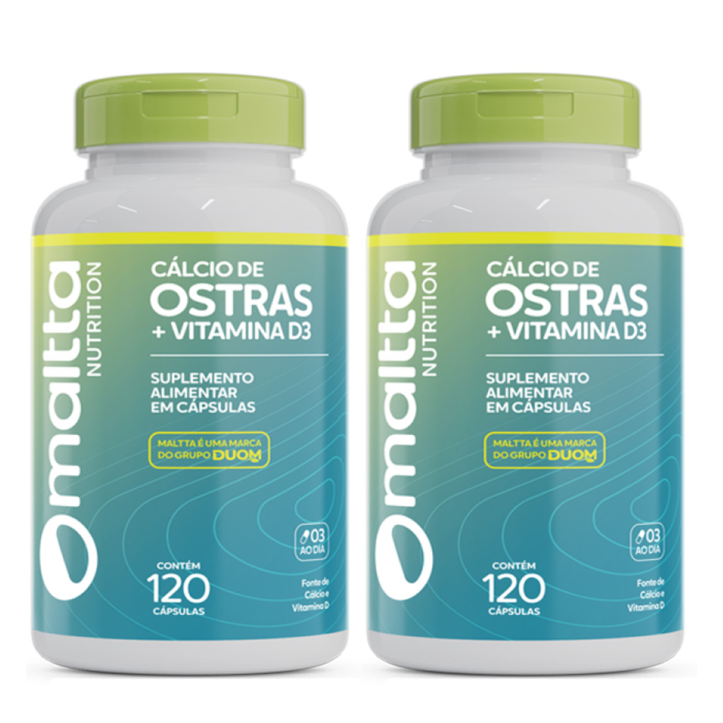 Kit 2x Cálcio de Ostras Original Suplemento Alimentar Natural Vitamina D3 Cálcio Duom 240 Cápsulas em Oferta na Shopee