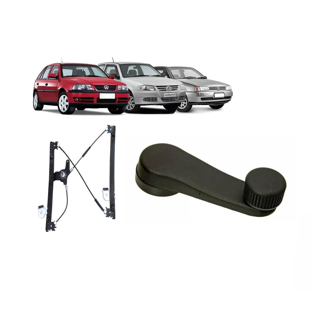 Maquina Vidro Dianteira Manual Gol Saveiro Parati G2 G3 G4 Com Manivela Lado Direito em Oferta na Shopee