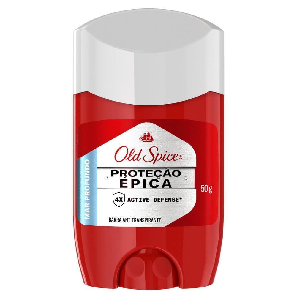 OLD SPICE DESODORANTE EM BARRA PROTEÇÃO ÉPICA MAR PROFUNDO COM 50G em Oferta na Shopee