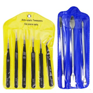 Kit 6 pinças Antiestática Inox + 3 espátulas Aço Inoxidavel em Oferta na Shopee