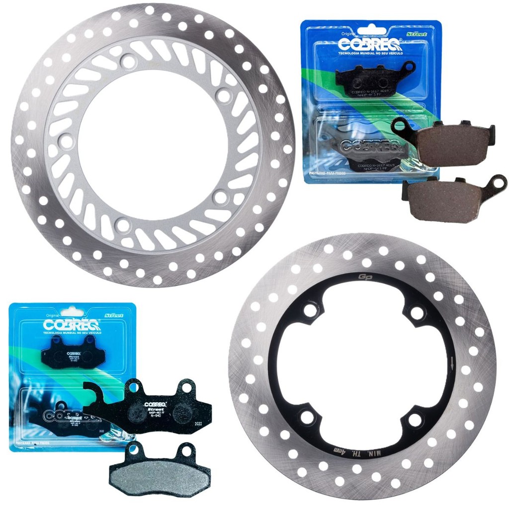 Kit Discos de Freio Cb 300r Sem Abs 2009-2015 + Pastilhas Cobreq