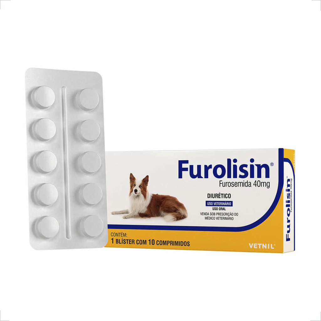Furolisin Diurético Vetnil 10 Comprimidos - 40mg em Oferta na Shopee