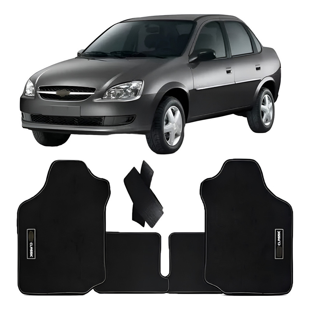 Kit de tapetes 5 peças específico Classic 2002 ... 2016 Carpete Preto