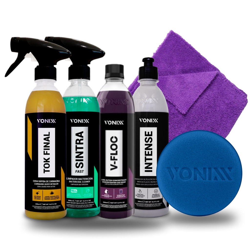 Kit Shampoo V-Floc Cera Tok Final Sintra Fast Intense Vonixx Lavagem Completa Carro