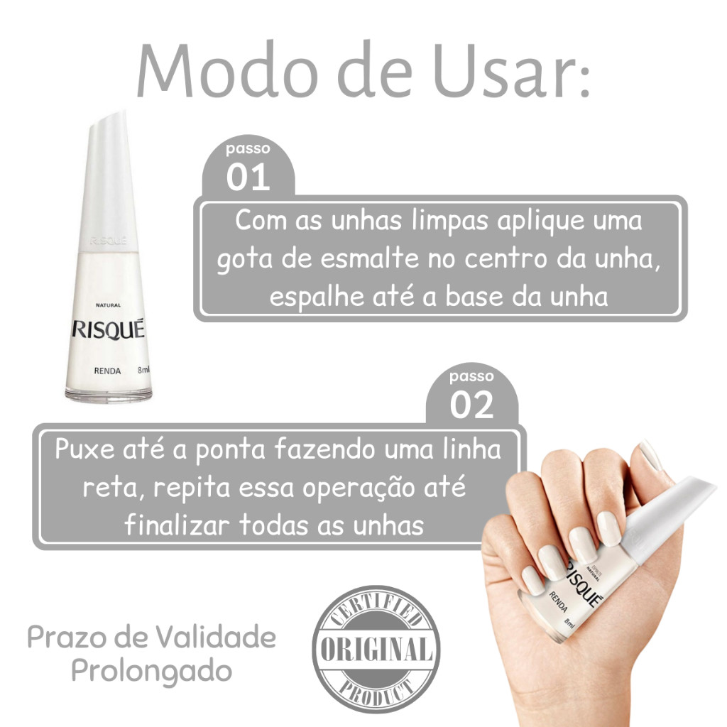 Kit 6 und Esmaltes Risque Natural Renda