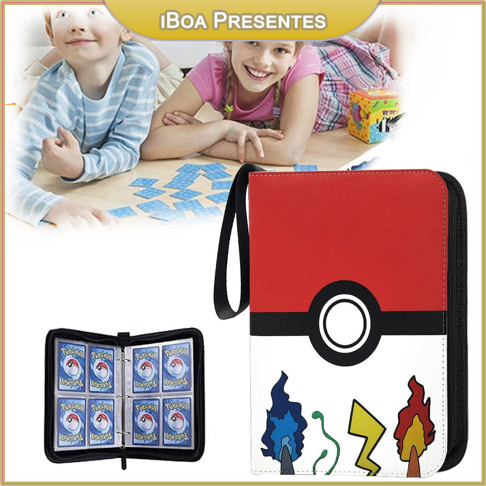 Album Fichário Pasta Pokemon Pokebola P/ 400 Cartas Cards