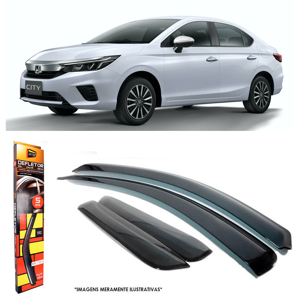 Calha de Chuva Honda City 2015 até 2019 4 Portas TG Poli - 28009 em Oferta na Shopee