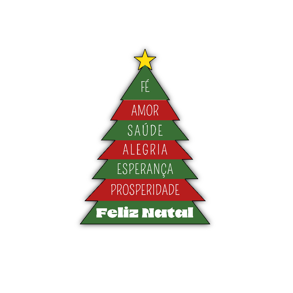 Placa Decorativa Árvore de Natal Frases - Decoração Natal