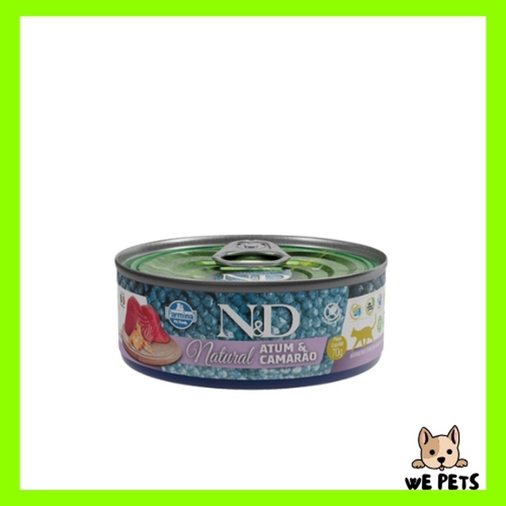 Ração Úmida N&D Natural Gatos Adultos Atum e Camarão 70g