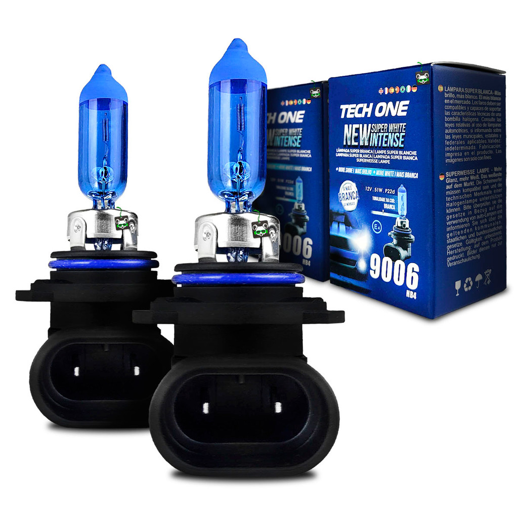 Par Lâmpada Super Branca HB4/9006 8500k Tipo Xênon 12V 51W Techone - Automobiles