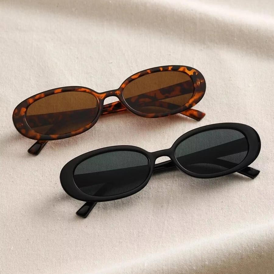 Vintage Oval Óculos De Sol Feminino Marca Luxo Designer Pequeno Retro Preto Vermelho Senhoras