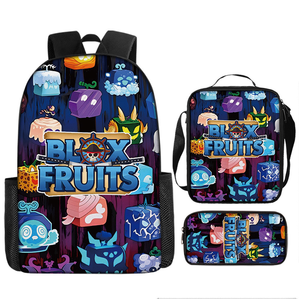 ROBLOX blox fruits bolsas escolares para alunos do ensino fundamental mochilas infantis de grande capacidade bolsa de om