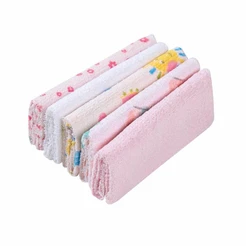 Kit Toalhinha De Boca Papi Karinho Estampa Menina - 05 Unidades