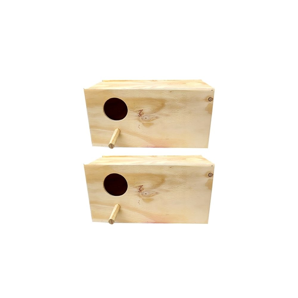 2 Ninhos Grandes em Compensado Naval Horizontal Para Calopsita Psitacideos