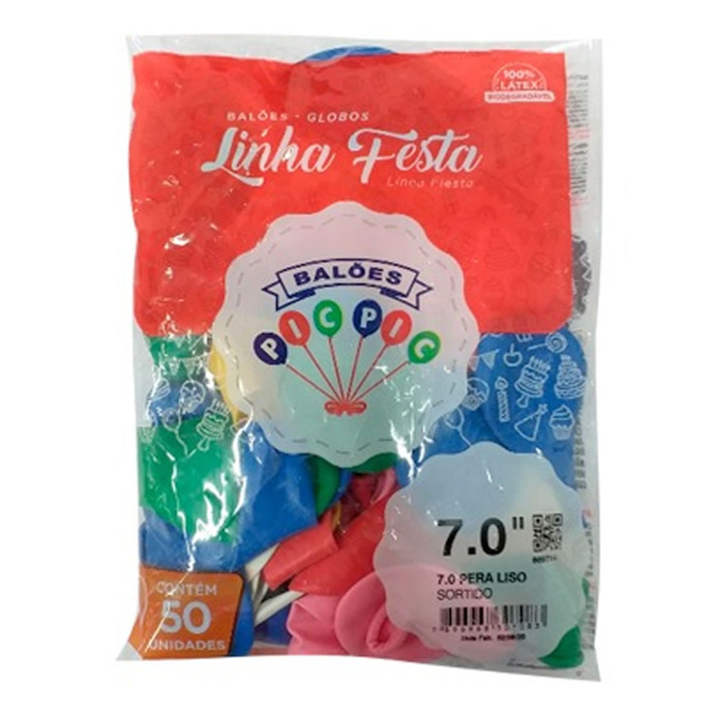 BALOES N 7,0 LISO SORTIDO 50UN 7099   PP057172 em Oferta na Shopee